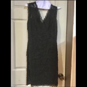 Black lace bodycon dress with sequin